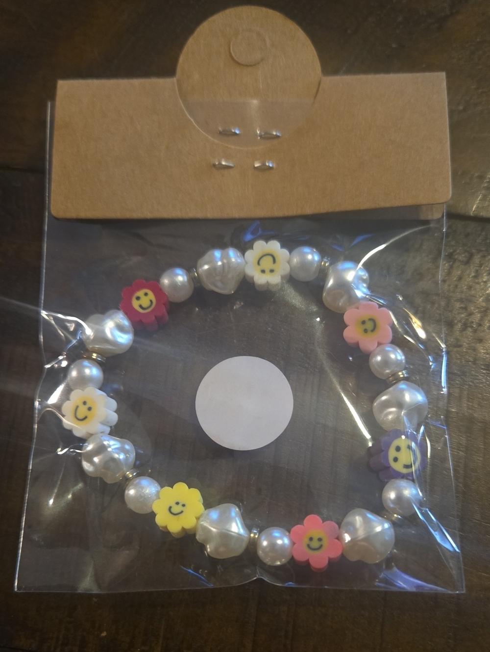 Happy Flower Bead Stretch Bracelet